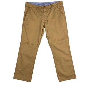 Toad&Co Mission Ridge Regular Fit Organic Cotton Twill Chino Pants Mens 36 Khaki